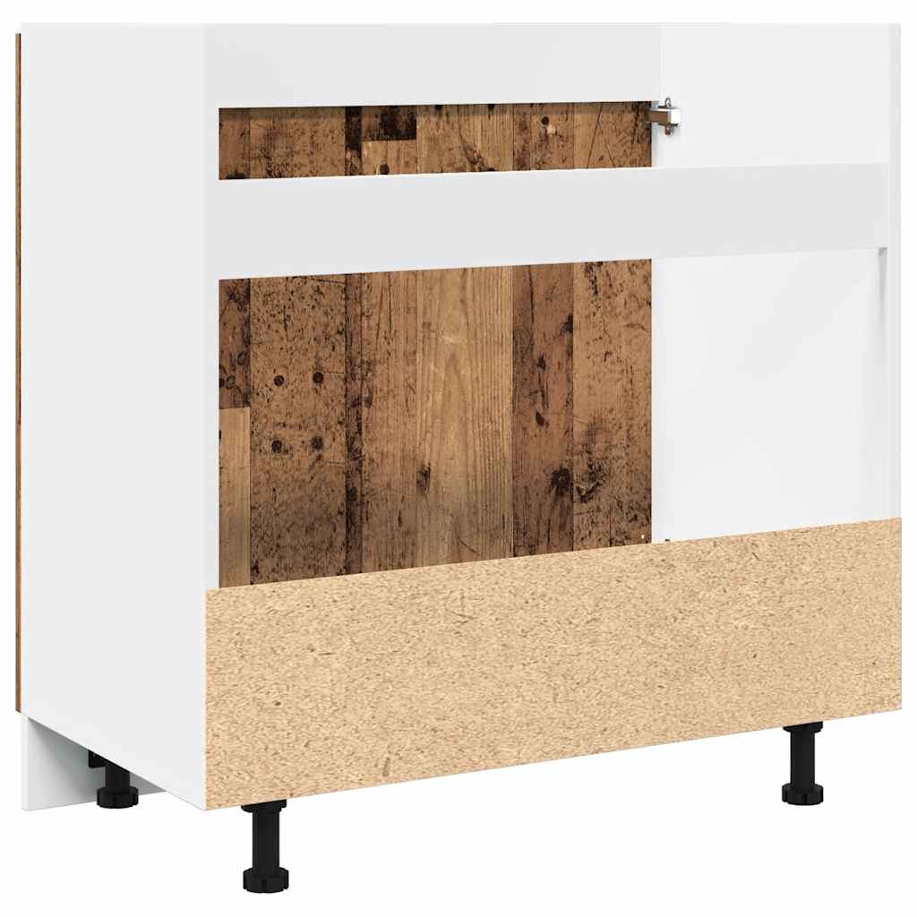 Mueble bajo fregadero "Lyon" de madera vieja, 80 x 46 x 81,5 cm, madera de ingeniería,