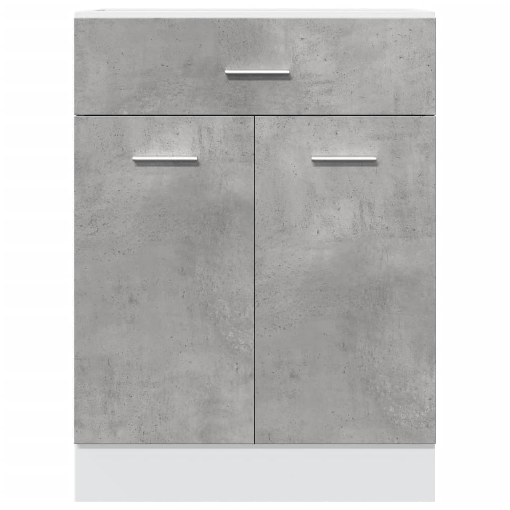 Mueble bajo con cajón "Lyon" de, gris hormigón, 60 x 46 x 81,5 cm, madera de ingeniería