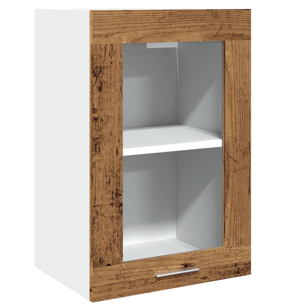 Vitrina colgante "Lyon" de madera vieja, 40 x 31 x 60 cm, madera de ingeniería