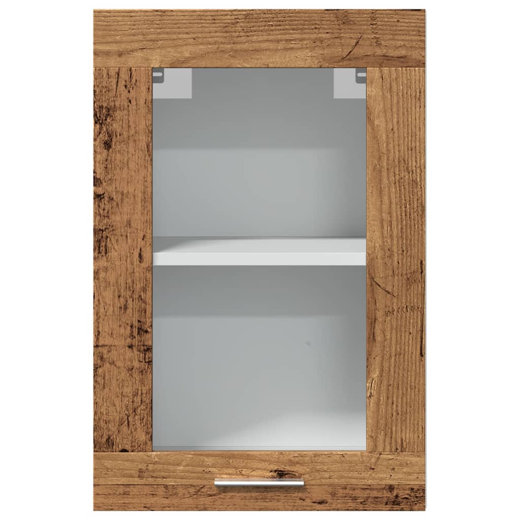 Vitrina colgante "Lyon" de madera vieja, 40 x 31 x 60 cm, madera de ingeniería