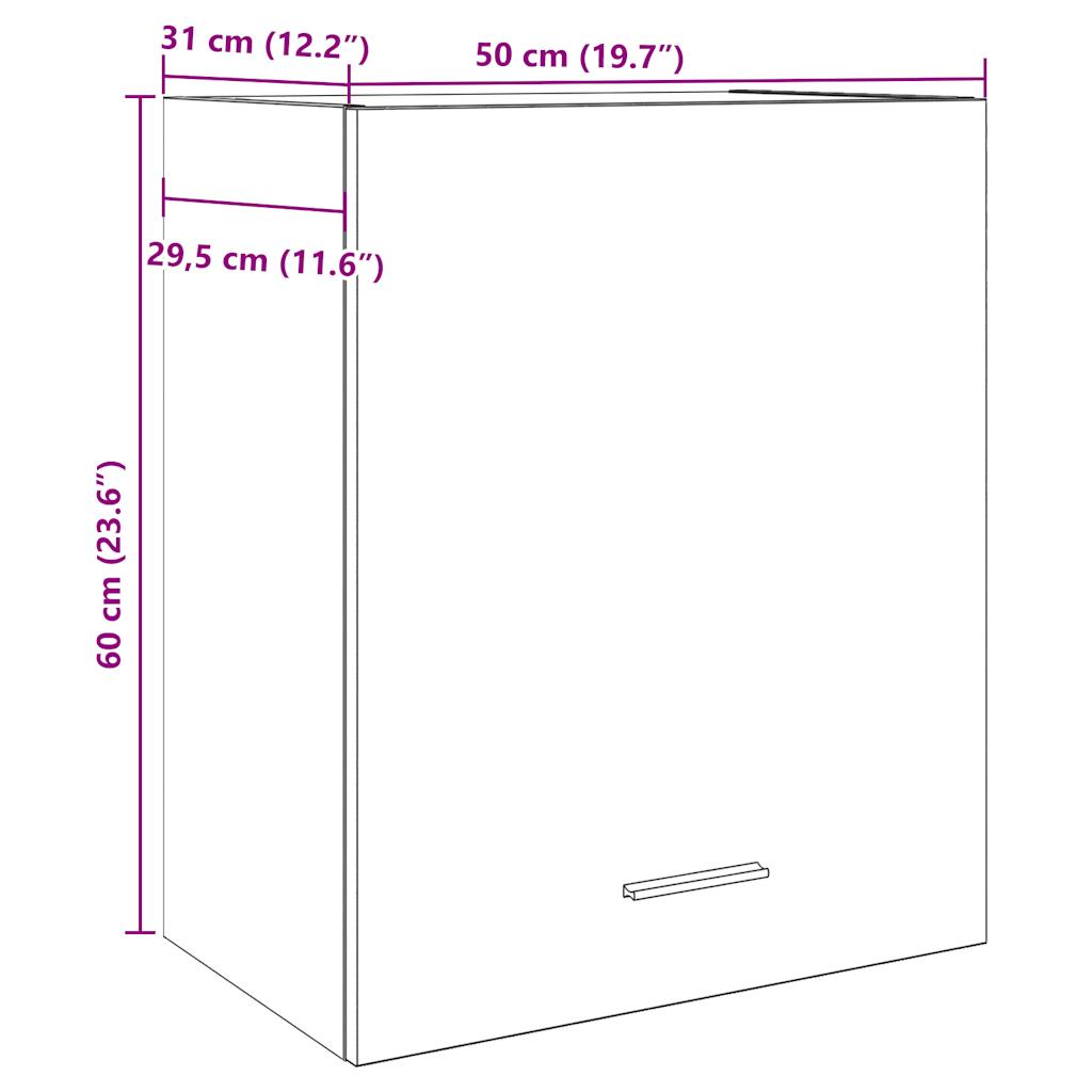 Armario colgante "Lyon" de madera de ingeniería gris hormigón 50x31x60 cm