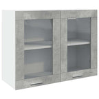 Vitrina colgante "Lyon" gris hormigón 80x31x60 cm