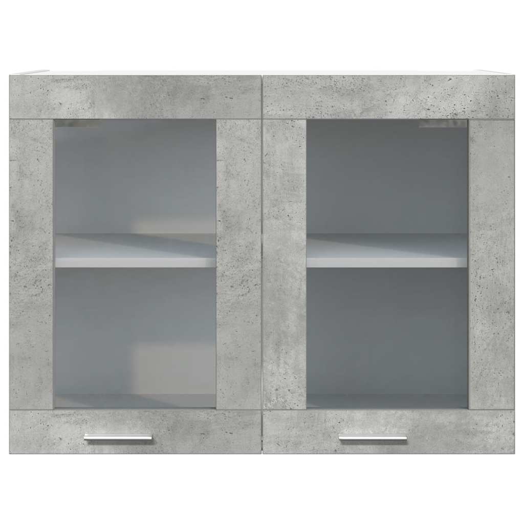 Vitrina colgante "Lyon" gris hormigón 80x31x60 cm