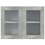 Vitrina colgante "Lyon" gris hormigón 80x31x60 cm