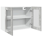 Vitrina colgante "Lyon" gris hormigón 80x31x60 cm