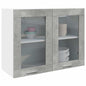 Vitrine suspensa "Lyon" cinzento cimento 80x31x60 cm