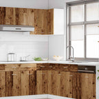 Armario esquinero colgante "Lyon" de madera vieja, 57 x 57 x 60 cm, madera de ingeniería