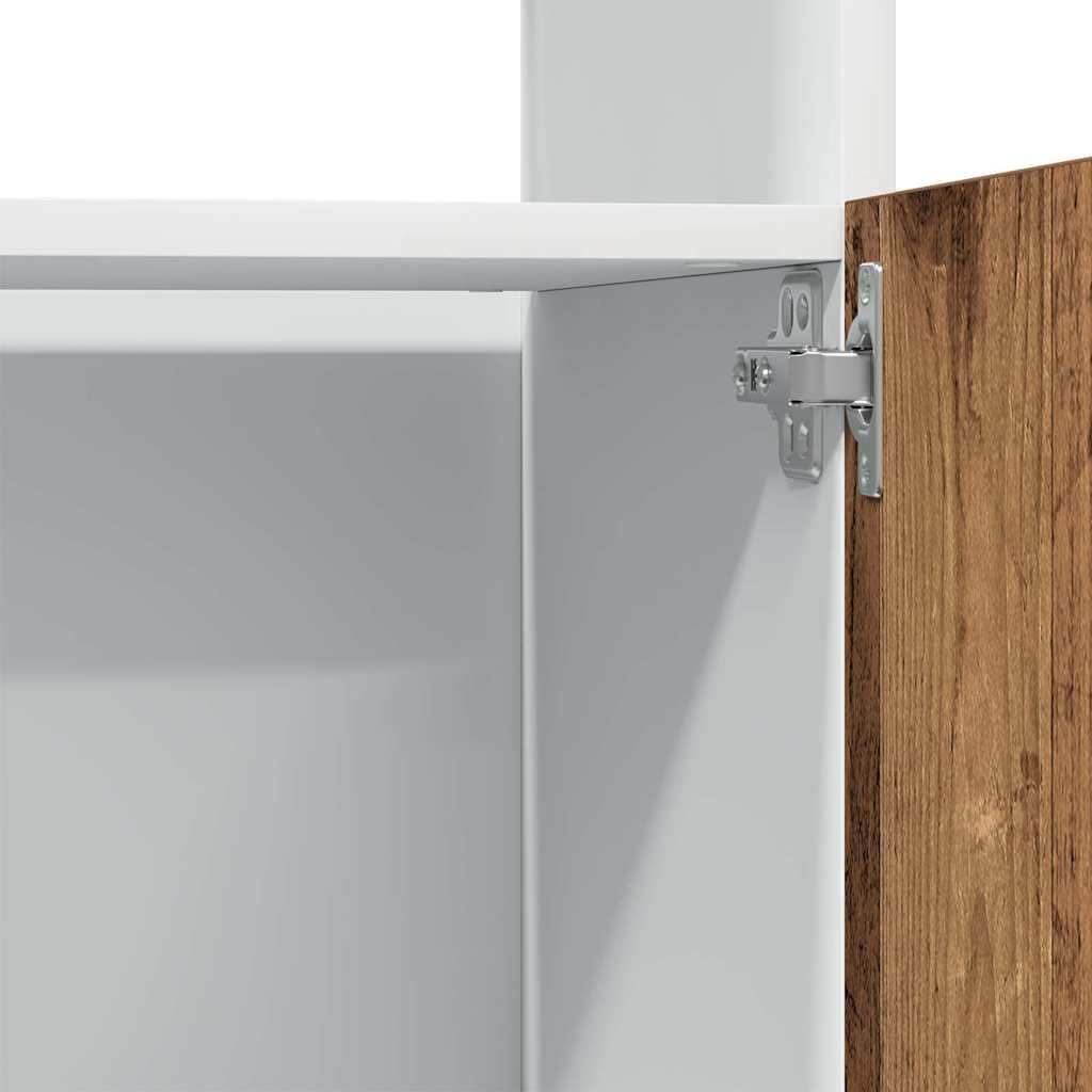 Mueble para microondas "Lyon" de madera vieja, 60 x 57 x 207 cm, madera de ingeniería,