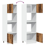 Mueble para microondas "Lyon" de madera vieja, 60 x 57 x 207 cm, madera de ingeniería,