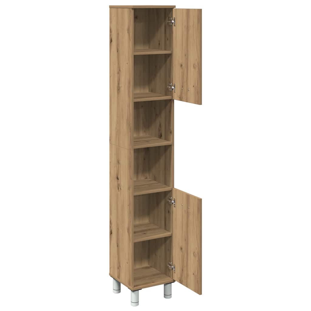 Mueble de baño madera de ingeniería roble artisan 30x30x179 cm