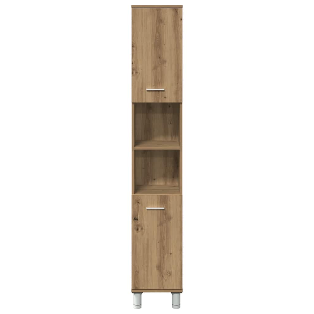 Mueble de baño madera de ingeniería roble artisan 30x30x179 cm