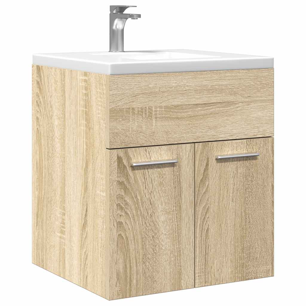 Mueble de lavabo de baño madera roble artisan 90x38,5x46 cm