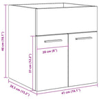 Mueble de lavabo madera de ingeniería envejecida 41x38,5x46 cm