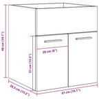 Mueble de lavabo de baño madera roble artisan 41x38,5x46 cm