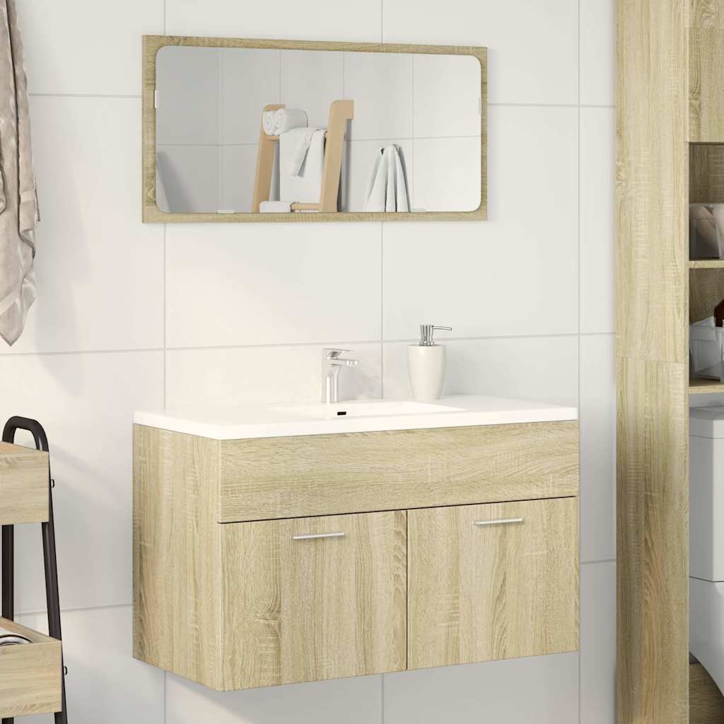 Armario lavabo madera contrachapada roble Sonoma 90x38,5x45 cm