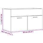 Mueble de lavabo madera ingeniería envejecida 90x38,5x46 cm