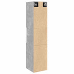 Armario pared baño madera ingeniería gris hormigón 30x30x130 cm