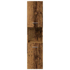 Armario pared baño madera ingeniería envejecida 30x30x130 cm