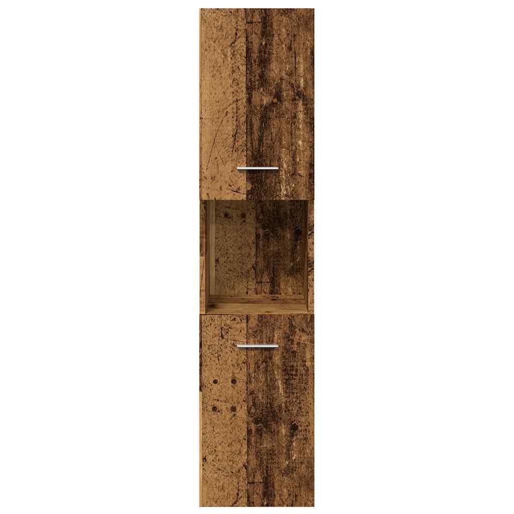 Armario pared baño madera ingeniería envejecida 30x30x130 cm