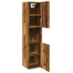 Armario pared baño madera ingeniería envejecida 30x30x130 cm