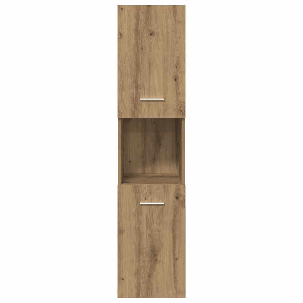 Armario pared baño madera ingeniería roble artisian 30x30x130cm