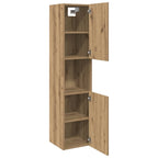 Armario pared baño madera ingeniería roble artisian 30x30x130cm