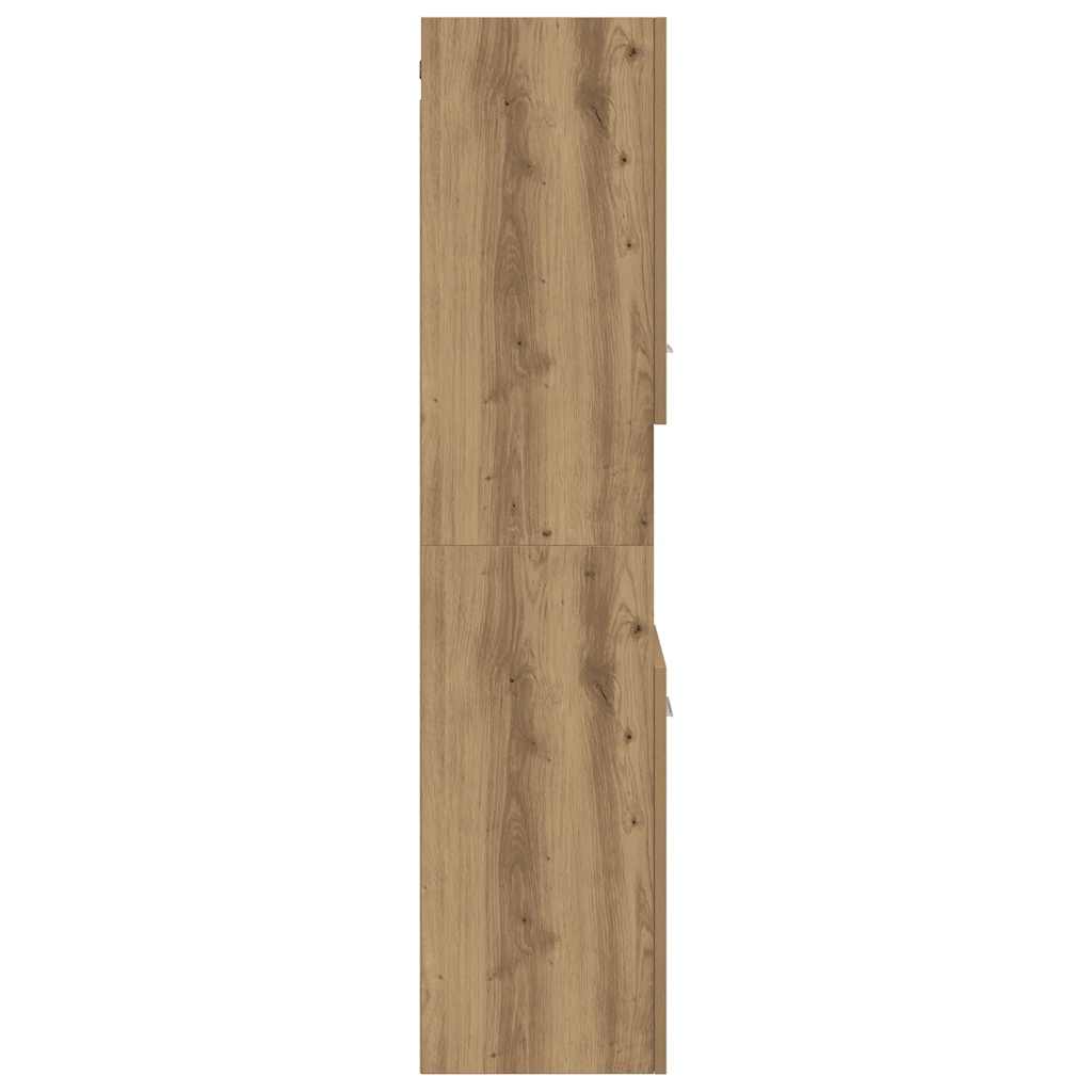 Armario pared baño madera ingeniería roble artisian 30x30x130cm
