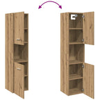Armario pared baño madera ingeniería roble artisian 30x30x130cm