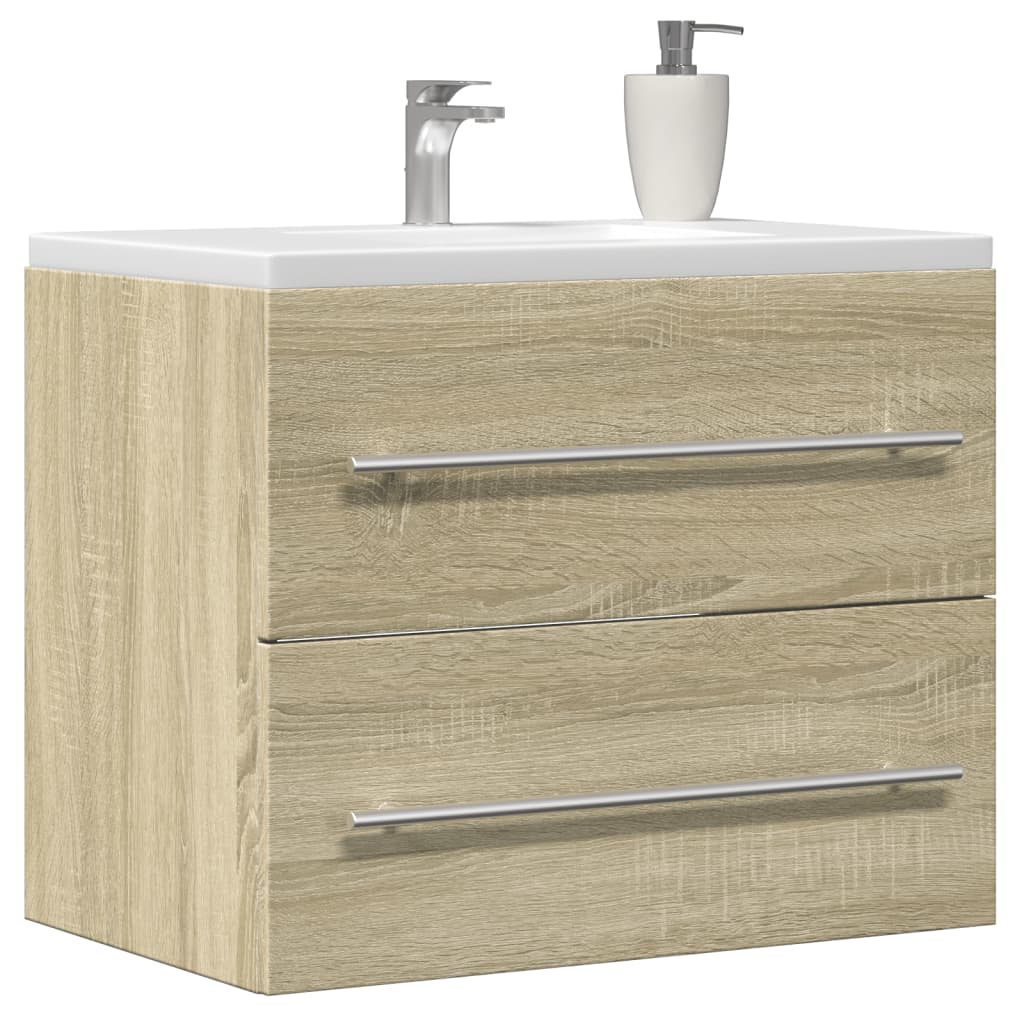 Armario lavabo madera contrachapada roble Sonoma 90x38,5x45 cm