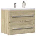 Armario lavabo madera contrachapada roble Sonoma 90x38,5x45 cm