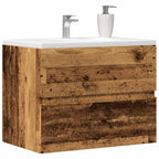 Mueble de baño hierro y madera maciza de mango 40x27x90 cm