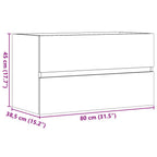 Armario pared baño madera ingeniería gris hormigón 80x38,5x45cm
