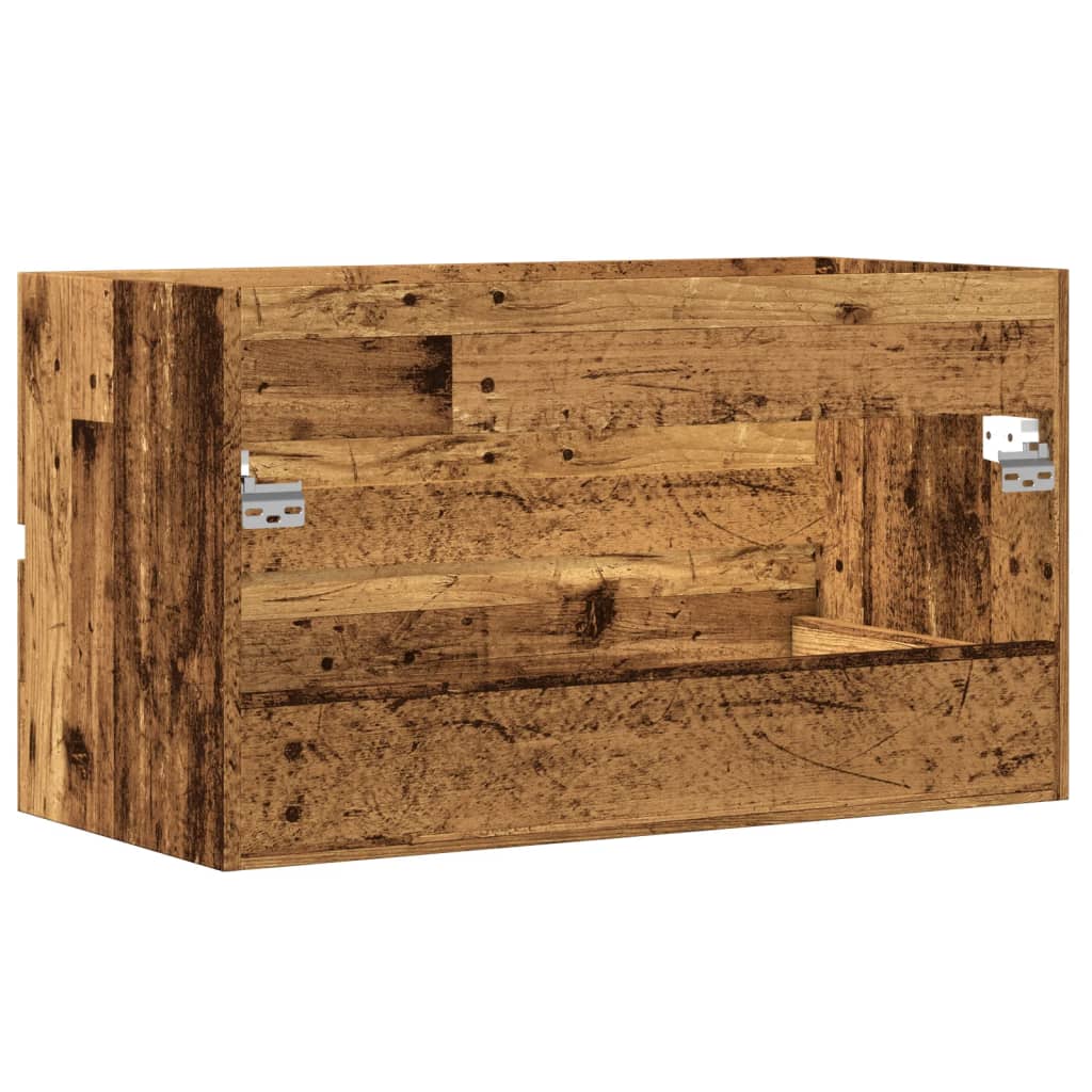 Armario pared baño madera ingeniería envejecida 80x38,5x45cm