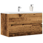 Aged engineered wood wall-mounted bathroom cabinet 80x38.5x45cm