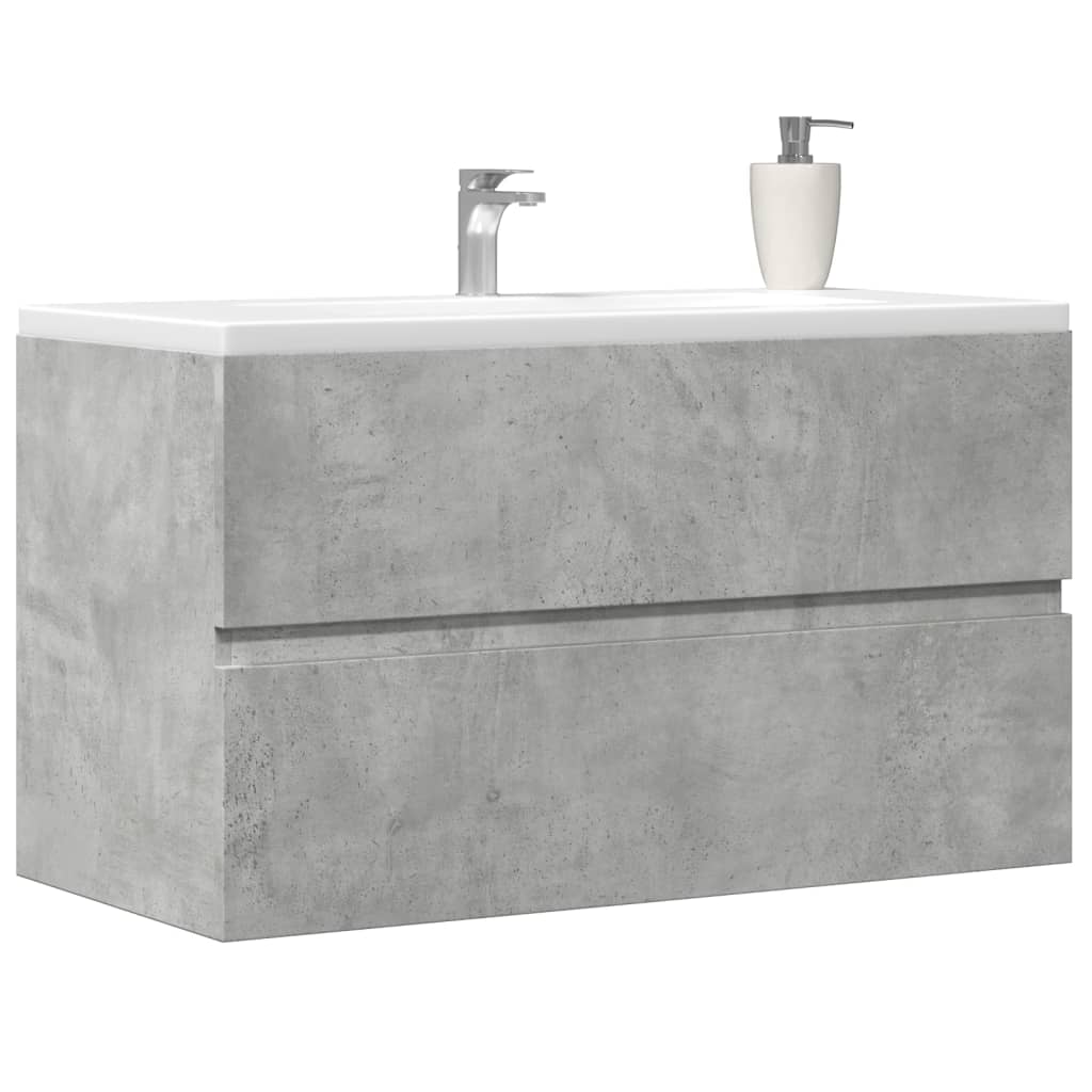 Armario lavabo madera contrachapada roble Sonoma 90x38,5x45 cm