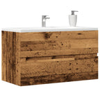 Armario lavabo madera contrachapada roble Sonoma 90x38,5x45 cm
