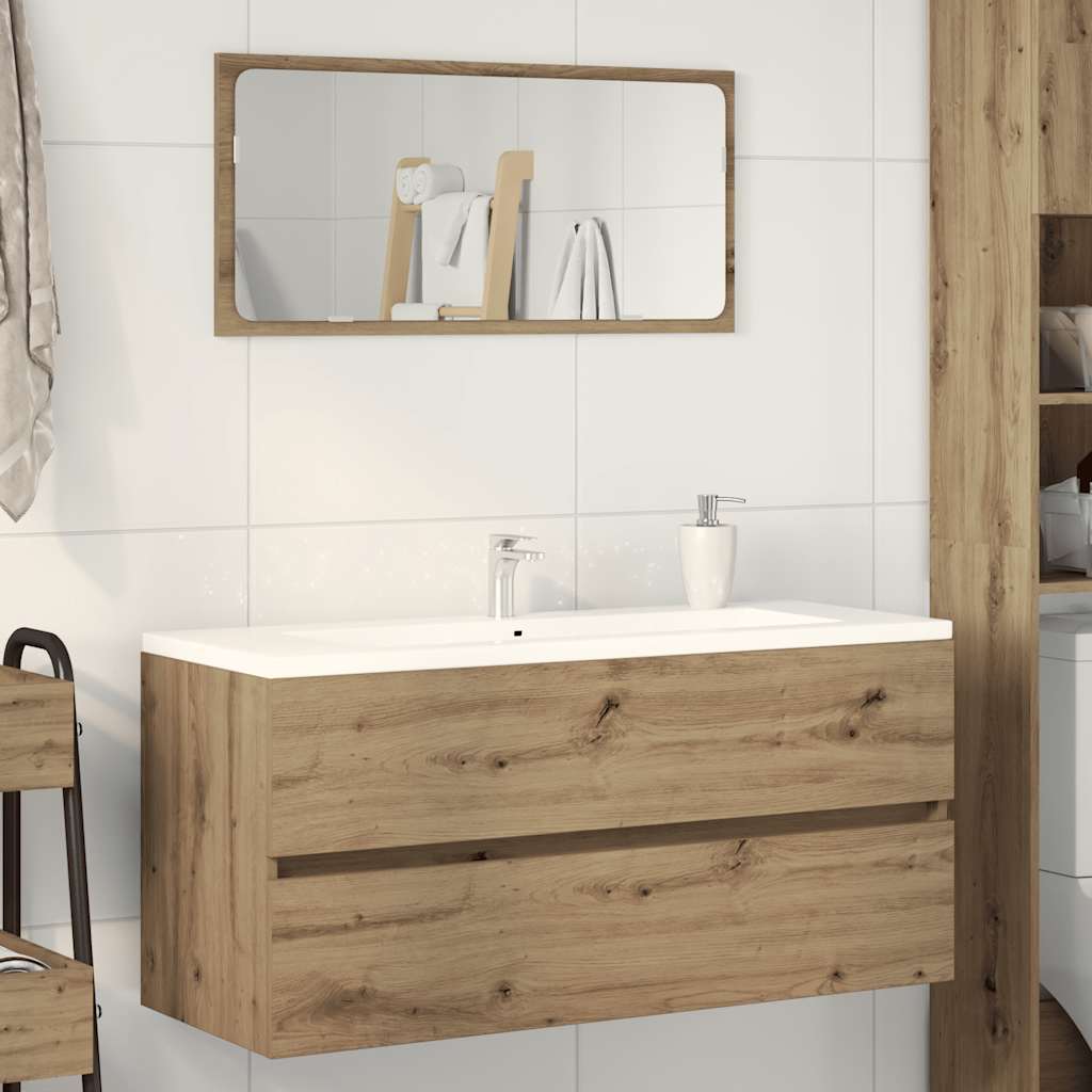 Armario lavabo madera contrachapada roble Sonoma 90x38,5x45 cm