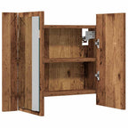 Armario con espejo LED madera ingeniería envejecida 60x12x45 cm