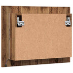 Armario con espejo LED madera ingeniería envejecida 60x12x45 cm