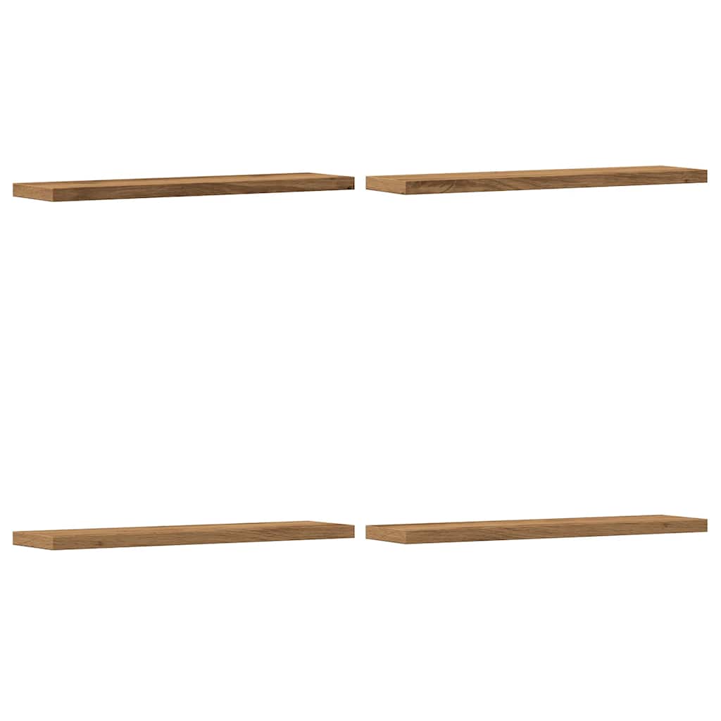 Estantes pared 4 ud madera ingeniería roble artisan 40x10x1,5cm