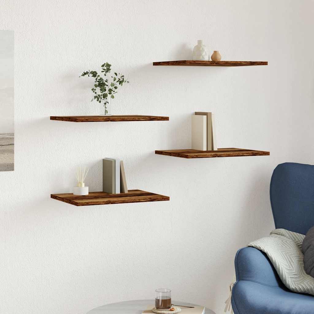 Tablas de estantería 4 uds madera envejecida 40x30x1,5 cm