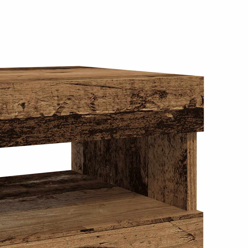 Muebles de TV con luces LED 2 uds madera ingeniería envejecida
