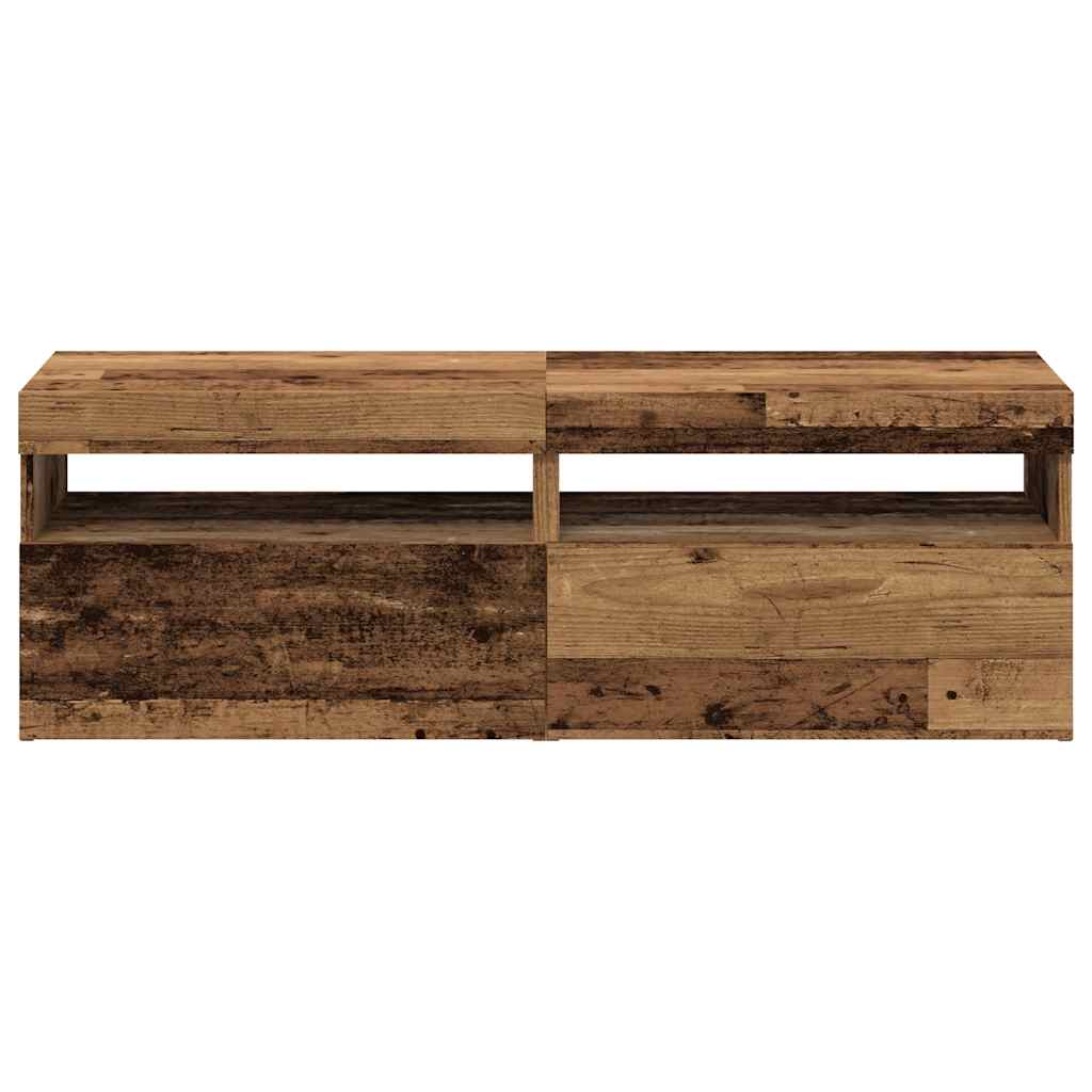 Muebles de TV con luces LED 2 uds madera ingeniería envejecida