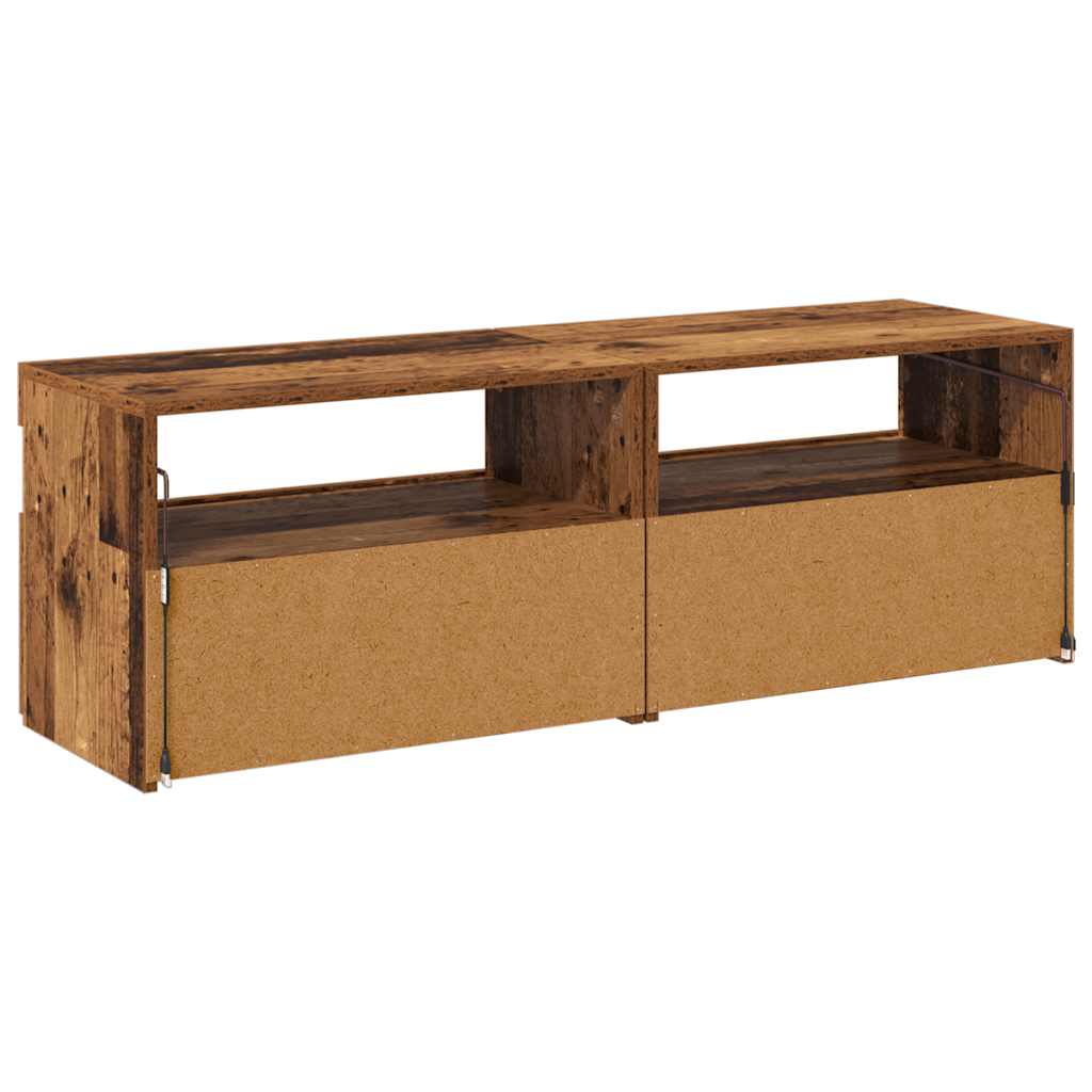 Muebles de TV con luces LED 2 uds madera ingeniería envejecida