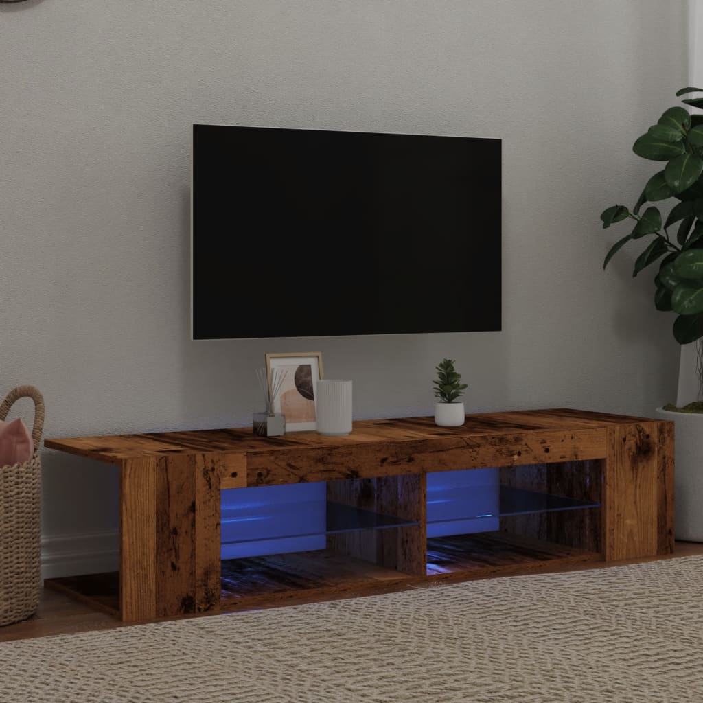 Mueble de pared de TV madera ingeniería envejecida 80x30x30 cm