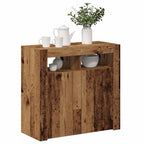 Aparador con luces LED madera ingeniería envejecida 80x35x75 cm