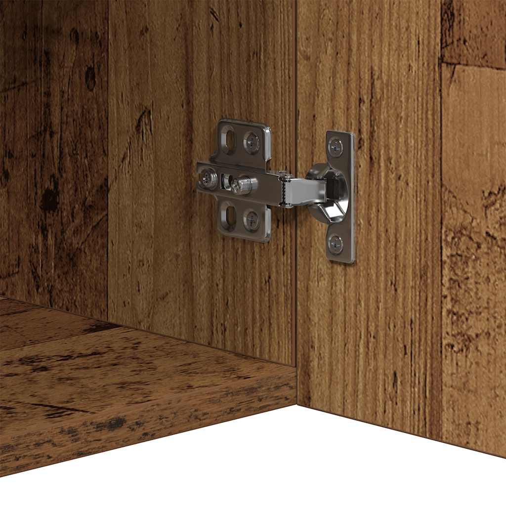Aparador con luces LED madera ingeniería envejecida 80x35x75 cm