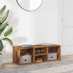 Zapatero de madera de ingeniería envejecida 105x35x35 cm