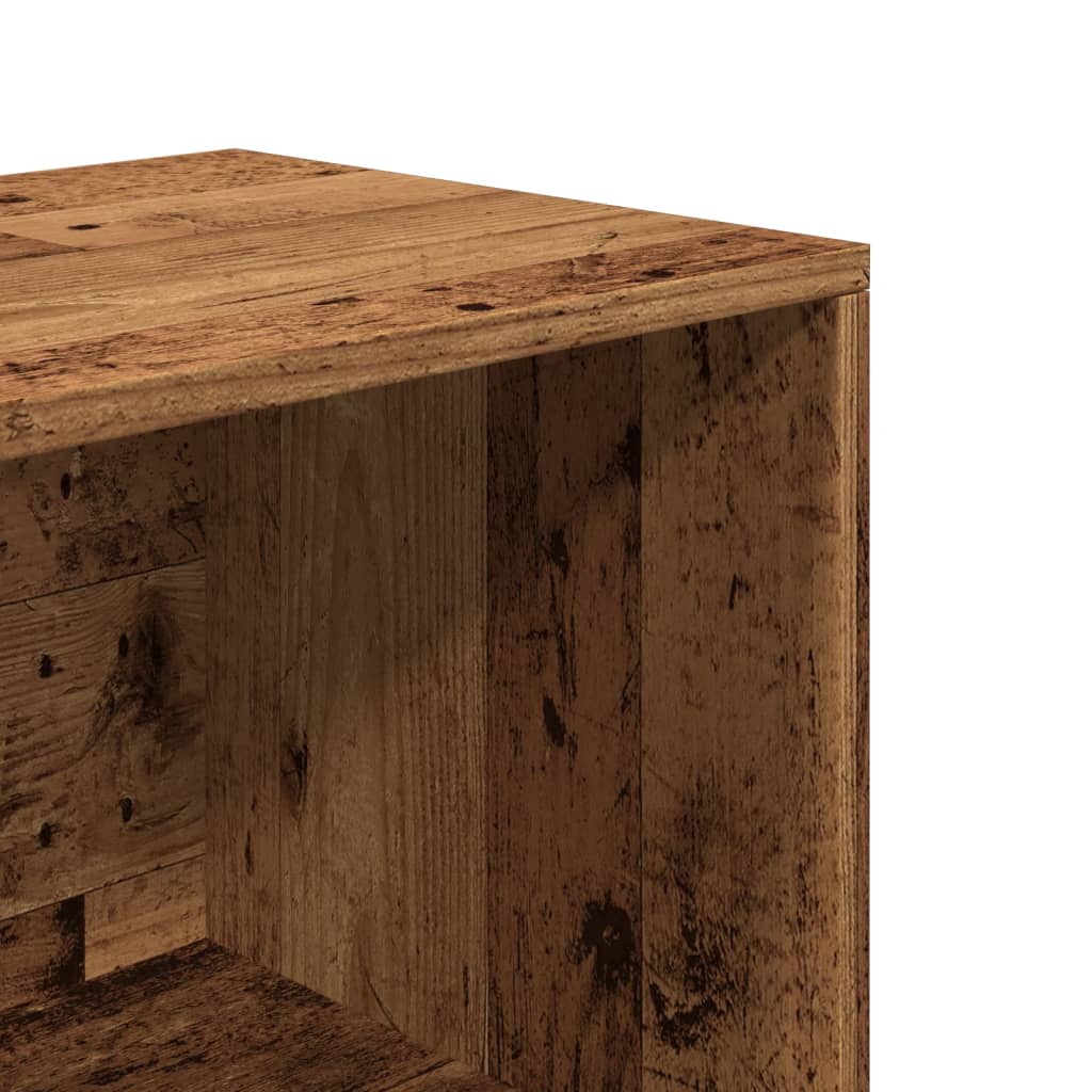 Zapatero de madera de ingeniería envejecida 105x35x35 cm