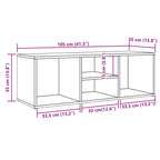 Zapatero de madera de ingeniería envejecida 105x35x35 cm